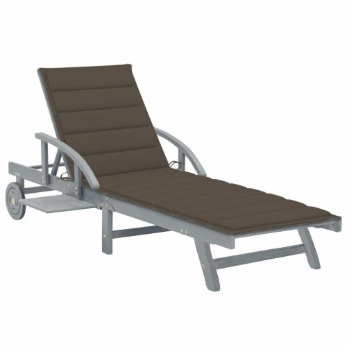 vidaXL Akácfa Napozóágy - 200cm - Szürke 171971348 - Napozóágy és nyugágy