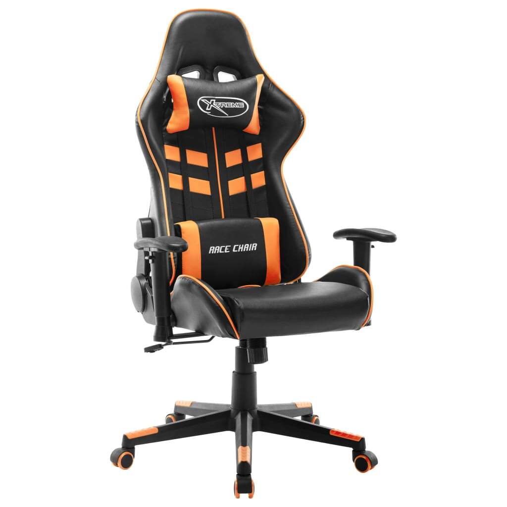 Vidaxl műbőr gamer szék - fekete-narancssárga