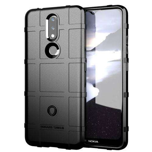 Fekete Rugged Shield szilikon tok Nokia 2.4 (2020) telefonhoz 