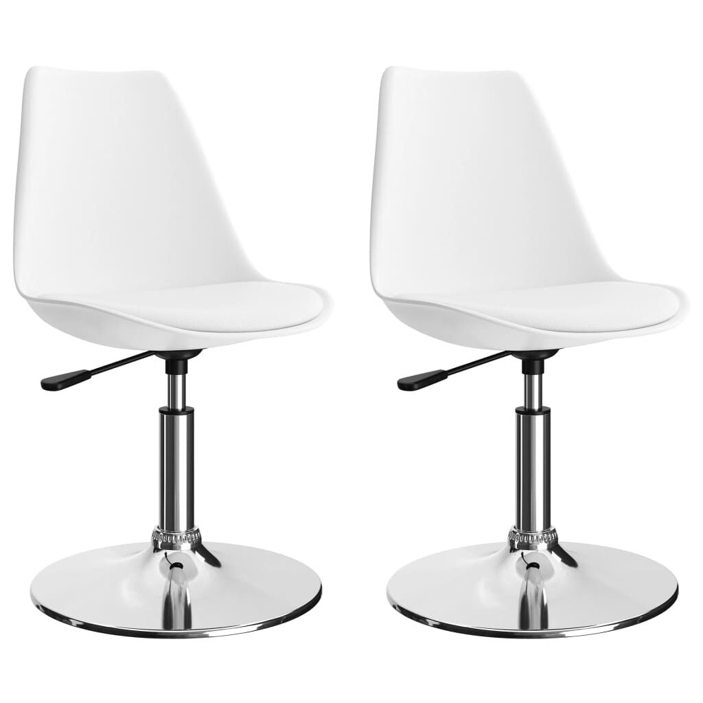 vidaXL 2 db fehér forgó műbőr étkezőszék