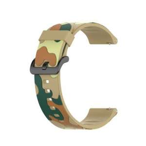 Khaki színű terepmintás szilikon okosóra szíj, kompatibilis CUBOT C3, ULEFONE Watch GPS, CASIO PROTREK PRT-B50-2ER, ACME SW202G, SW302 órákkal - Okosóra szíj