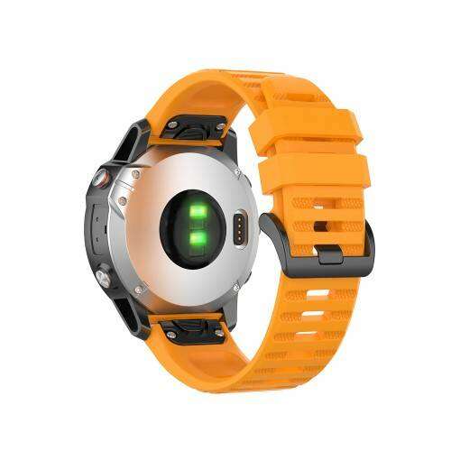 Narancssárga szilikon okosóra szíj Garmin Fenix 6, 6 Pro, 6 Sapphire órához