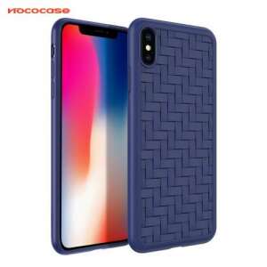 Kék szilikon telefontok fonott mintával Apple iPhone XS Max-hoz - Hoco