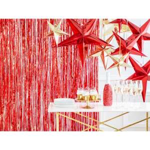 Party függöny, piros, 0,9 x 2,5m