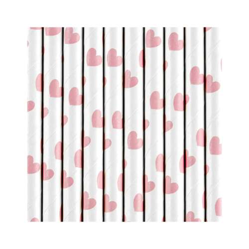 Papírszalma, világos rózsaszín, 19,5cm (1 pkt / 10 db)