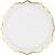 Party Deco Talerzyki papierowe, białe ze złotymi brzegami, 18,5 cm, 6 szt. uniwersalny 90818006