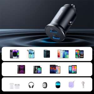 Joyroom JR-CCN06 30W Încărcător Auto Dual USB-C cu Compatibilitate Telefon și Tabletă - Joyroom Incarcatoare auto