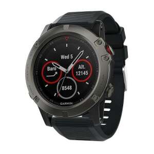 Fekete Garmin Fenix 6X Pro okosóra szíj, 26mm QuickFit, 127+94mm hosszú, 145-210mm csuklóméretig ajánlott - Okosóra szíj