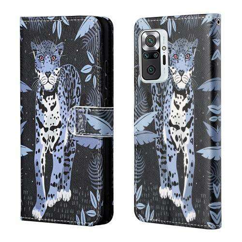 Leopárd mintás notesz tok Xiaomi Redmi Note 10 Pro és Note 10 Pro Max telefonokhoz - Telefontok