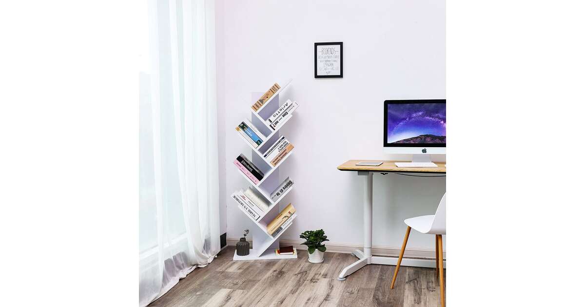 8 szintes polcos könyvespolc 50 x 25 x 141,5 cm Fehér | Pepita.hu