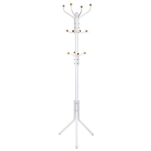 Samostojeća vješalica za kapute, odjeću, metalna, visoka 182 cm, bijela | SONGMICS