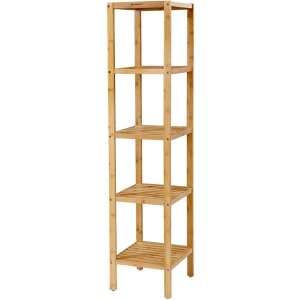5-Tier Bamboo Bathroom Shelf, Freestanding, 33 x 33 x 146 cm