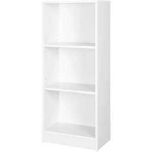 Bibliotecă albă cu 3 niveluri, cu rafturi reglabile - Mobilier de living