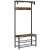 Rusztikus ruhafogas 80 x 32 x 178,5cm coat rack with shoe storage, rustic brown
