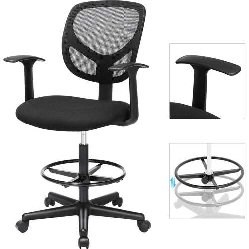 Songmics Ergonomikus Irodai szék - Állítható Magasságú Lábtartóval