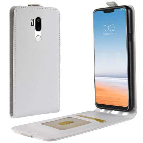 Fehér flip tok LG G7 ThinQ telefonhoz kártyatartóval 