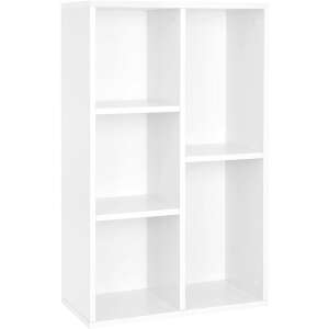 VASAGLE Bibliotecă albă cu 5 rafturi, unitate de rafturi modernă - Dulapuri cu rafturi