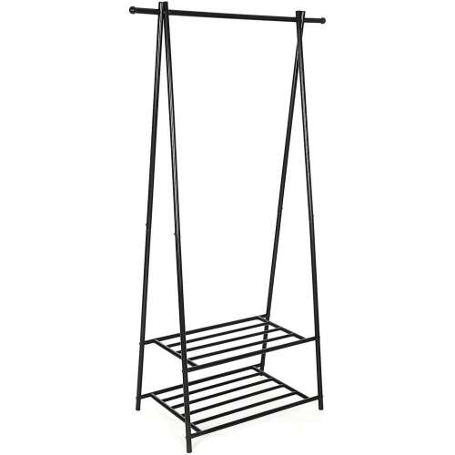 Kovový vešiak, stojan na šaty 87,5 x 41 x 155 cm, čierny | SONGMICS