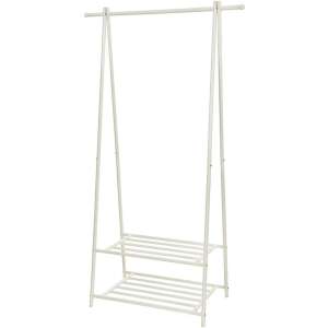 Suport de haine din metal alb cu două rafturi pentru pantofi și depozitare, SONGMICS - Suport pentru haine