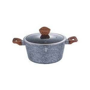 Berlinger Haus Forest Line Topf mit Deckel, 28 cm, grau, mit Holzgriffen - Koch- & Backgeschirr