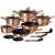 Set posuđa Berlinger Haus Rose Gold Metallic Line 15 dijelova, uključujući lonce, tave, poklopce i kuhinjske alate