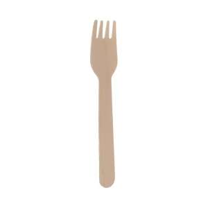 Wooden fork, disposable, biodegradable, 15.6 cm - Disposable Cutlery