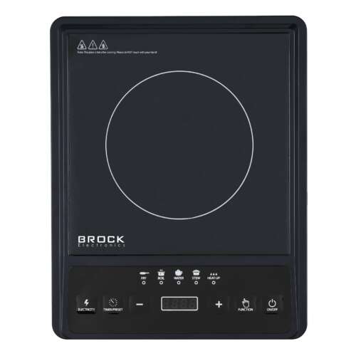 Brock HP 2009, 2000 W, 1 zona, Timer, 5 funkcija kuhanja, prijenosna, keramička, crna, indukcijska ploča 90353047