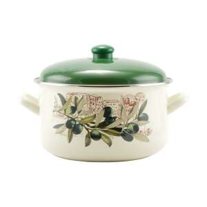 Perfect Home Zománc lábas 24 cm+fedő Oliva