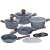 Berlinger Haus Forest Line 13 piece cookware set, grey marble coating, wooden handles