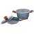 Berlinger Haus Forest Line cookware set, grey marble coating, wooden handles, 3 pieces