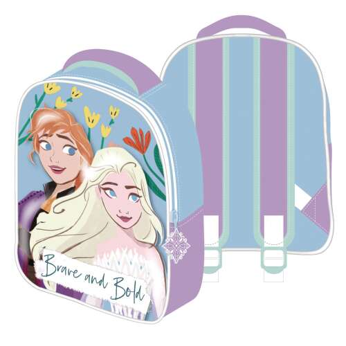 Disney Jégvarázs Brave and Bold 3D hátizsák, kék és lila színben, Annával és Elsával 
