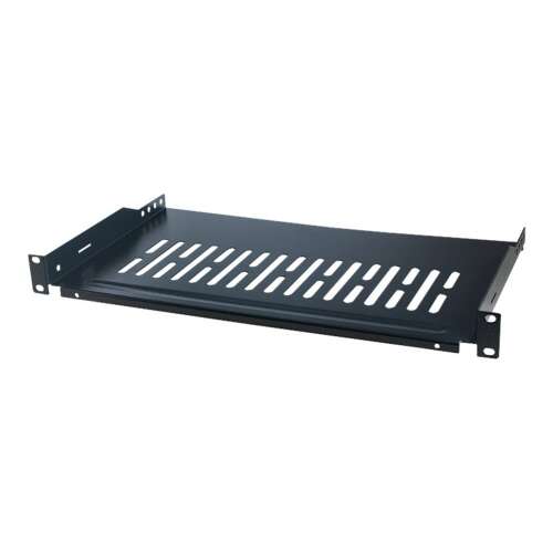 LogiLink 1U Rack Regal - Schwarzes Kragarmregal für 19-Zoll-Rackschränke