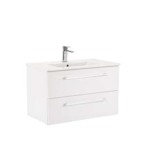 Долен шкаф Vario Clam 80 с мивка бяло-бяло 90261239 - Leziter Шкаф за баня