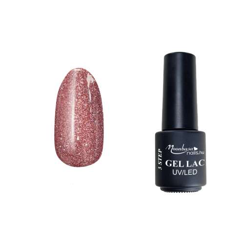 Moonbasa Nails 3 lépéses gél lakk UV/LED rózsa arany csillogó körömlakk - MoonbasaNails