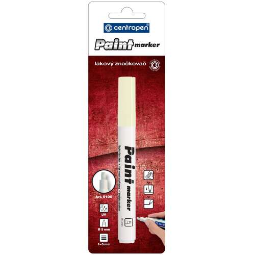 Centropen Paintmarker fehér 1-5mm, lakkmarker nem porózus felületekre