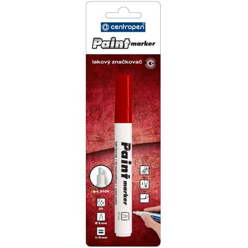 Centropen Paint Marker, red, 1-5mm line width, permanent marker
