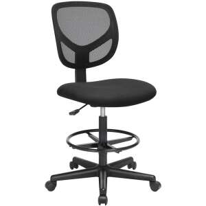 SONGMICS Ergonomikus Hálós Irodai Forgószék - Állítható Magasságú Lábtartóval