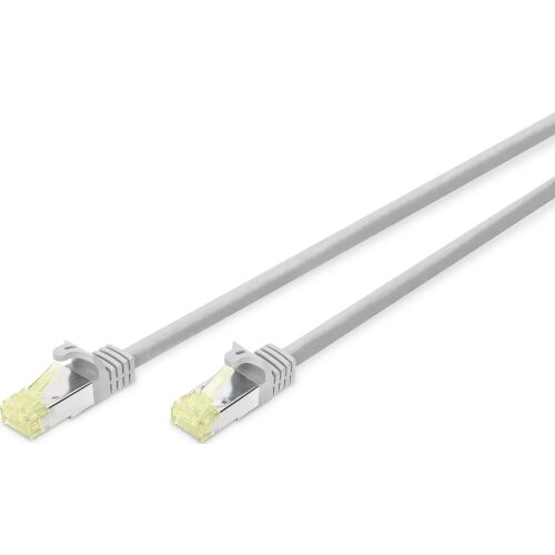 Közelkép a Digitus CAT 6A S/FTP patch kábelről RJ45 csatlakozókkal - Patch kábel