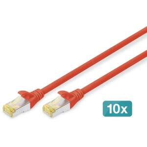 Set 10 cabluri de retea, DIGITUS, RJ45, 1m, Rosu (DK-1644-A-010-R-10) 90283853 - Digitus Cabluri de rețea