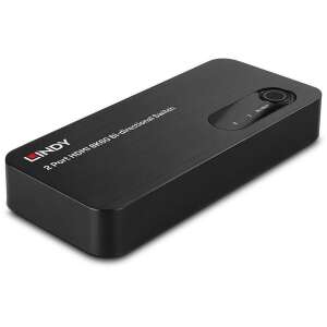 Lindy 2 Port HDMI 8K60 Bi-directional Switch, black, angled view - Switch