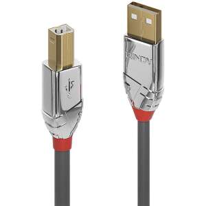 Cablu USB Lindy 36642 USB 2.0 A la B, 2m, Gri - Cabluri de date