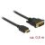 Black Delock HDMI to DVI cable 0.5m for PC connection