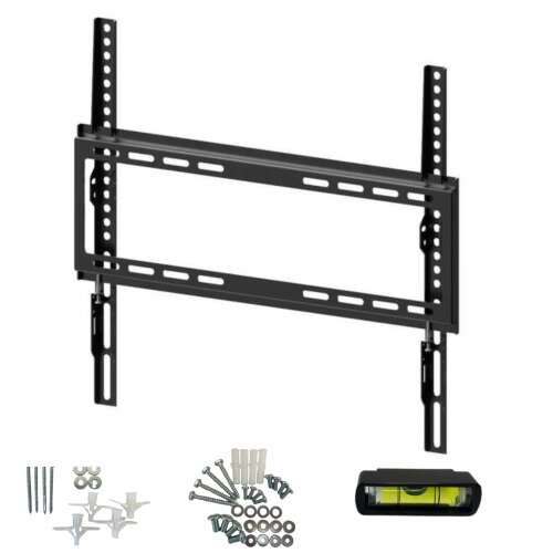 Pepita TV wall mount, 32-55 inch, VESA 400x400, black, with level, screws and plugs for drywall, brick and concrete walls