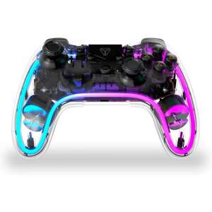 Controler de joc wireless Yenkee YCP 4010, design transparent cu iluminare RGB - Controlere
