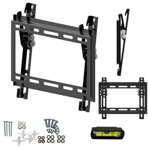 Pepita Uchwyt ścienny do telewizora dla ekranów 23-42 cali, VESA 200x200, czarny, maks. 40 kg, z wkrętami, kołkami i poziomnicą
