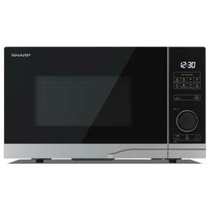 Sharp YC-PS234AE-S mikrohullámú sütő, fekete és ezüst színben, elülső nézet - Mikrohullámú sütő