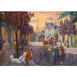 Schmidt Spiele Disney: Az arisztokrácia puzzle, 1000 darabos, párizsi utcai jelenettel a film macskáival - Schmidt