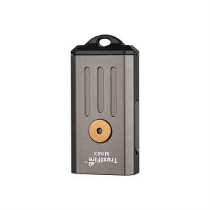 Trustfire MINIX kulcstartó zseblámpa, kicsi, szürke, újratölthető, LED, fehér és UV fény, 320 lumen, USB-C töltés - Trustfire