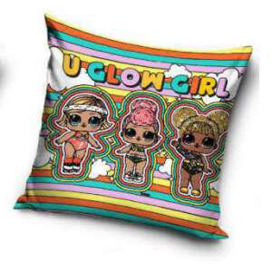 LOL Surprise U Glow Girl pillowcase, 40x40 cm, featuring three LOL Surprise dolls - Pillowcase