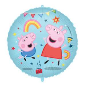 Peppa Pig Folienballon, 46cm, blau, mit Peppa und George beim Tanzen - Peppa Pig